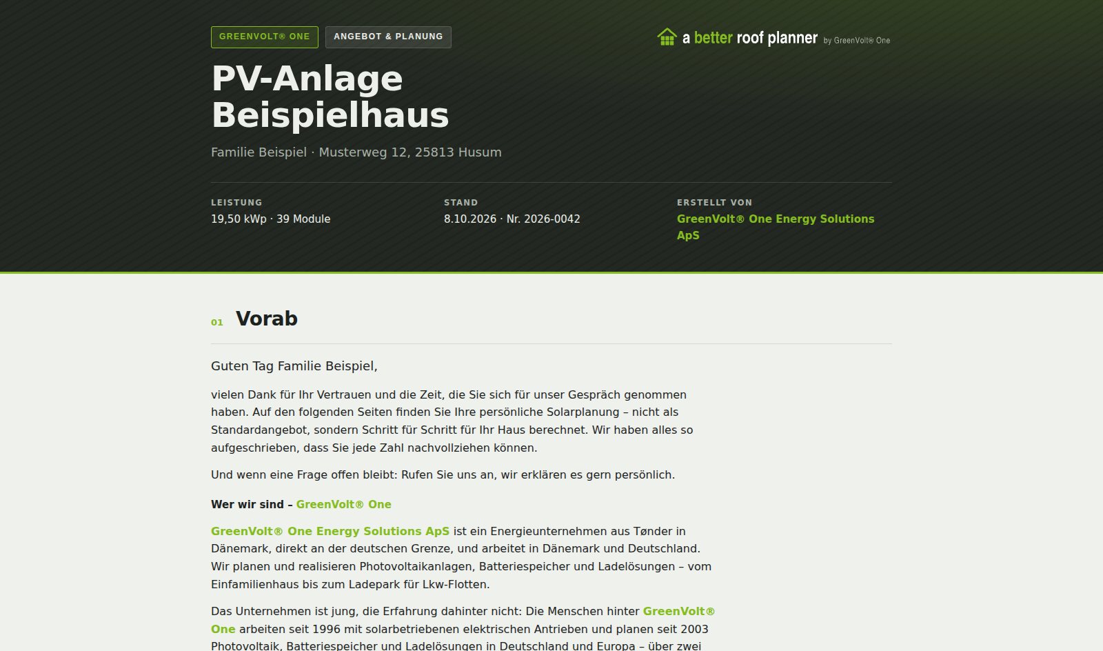 Kundenbericht mit Firmenlogo